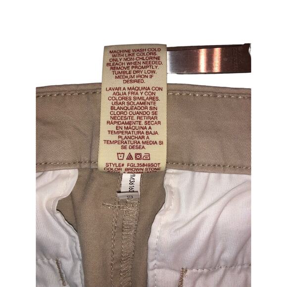 Faded Glory Women's Sz 14 TALL Cotton Spandex Flat Front Chino Khaki Pants - Picture 6 of 7